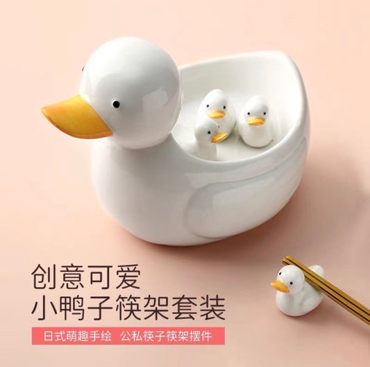 创意鸭子筷托套装