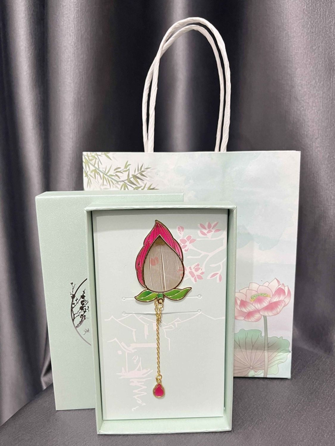 精品黄铜书签花神礼盒礼袋款