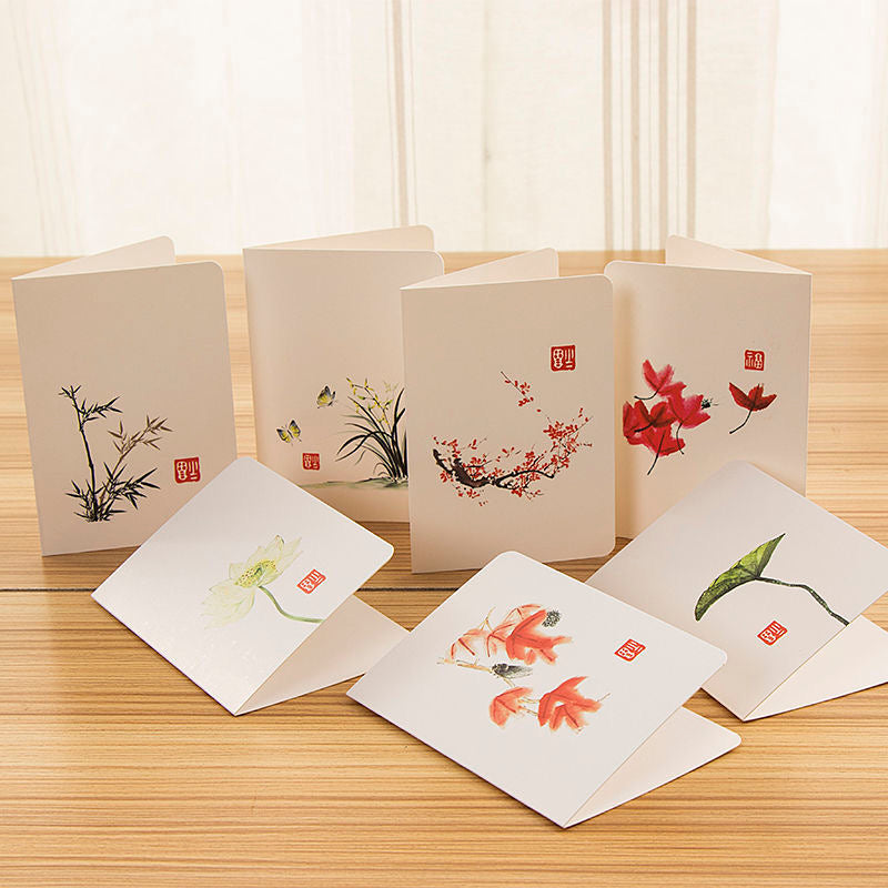 中国风简约礼品贺卡(一套四张不同款)