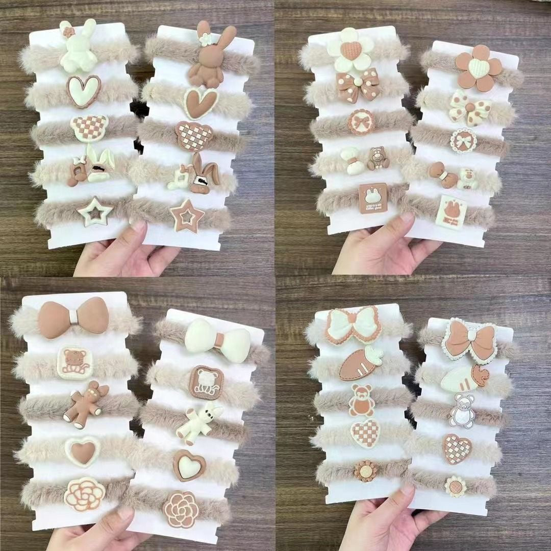 秋冬新款毛绒发圈(随机5个不同款)