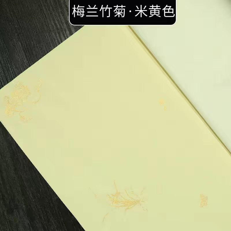 粉彩洒金半生熟宣纸四尺对开书法10张