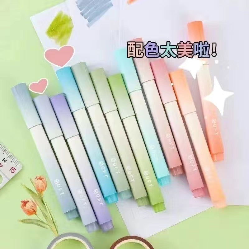 护眼渐变莫兰迪色系荧光笔(12色)