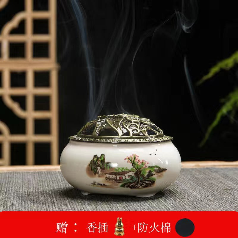 陶瓷香炉 下单送塔香
