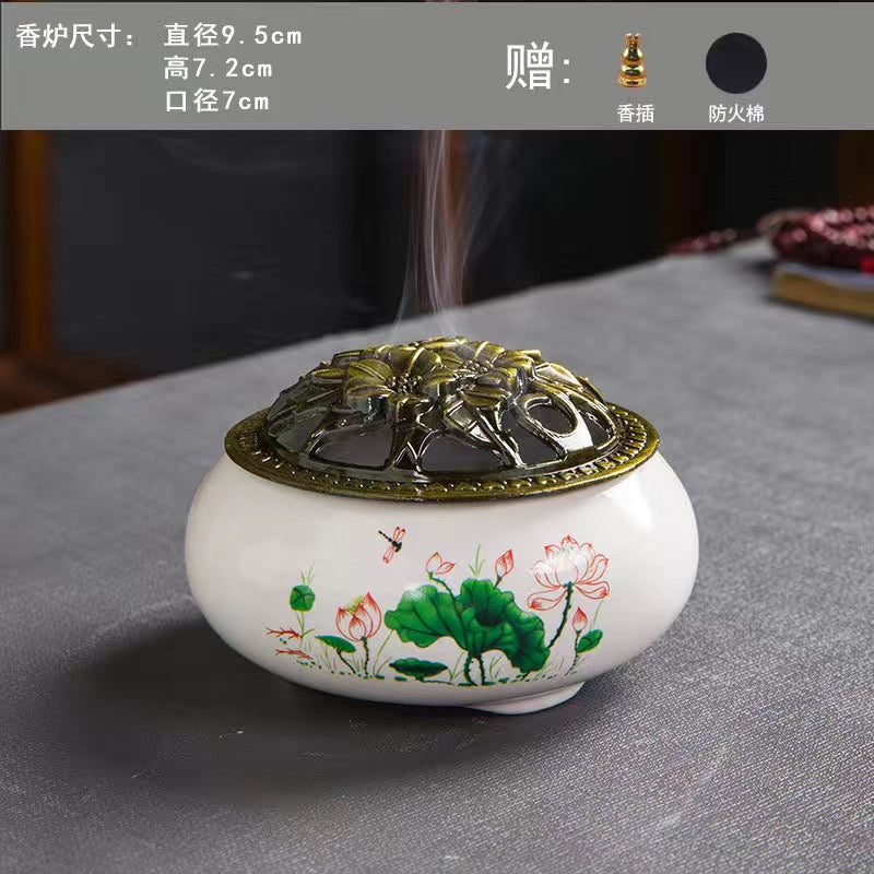 陶瓷香炉 下单送塔香
