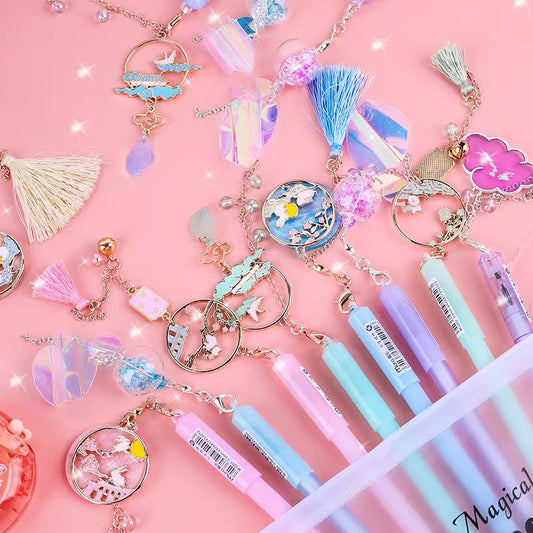 古风少女吊坠中性笔(随机一支)