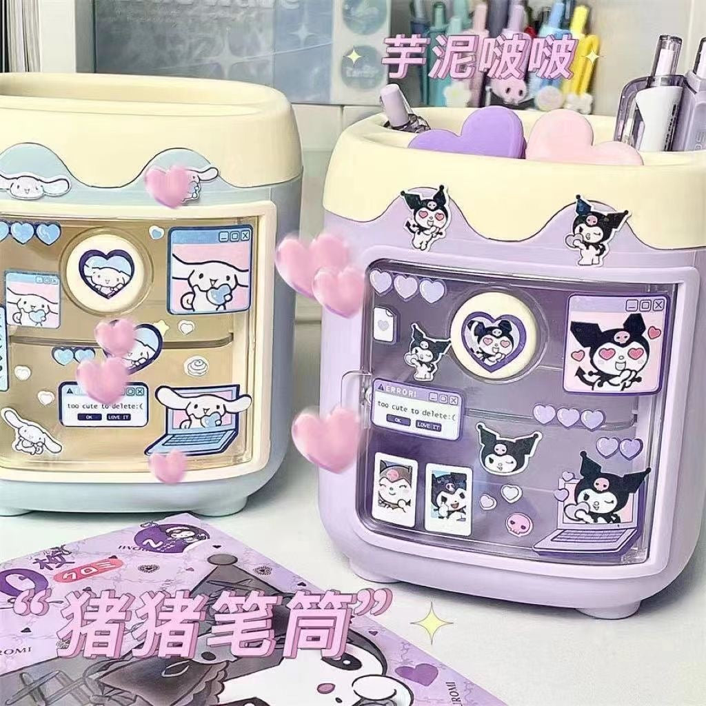 少女心大容量冰箱造型猪猪笔筒