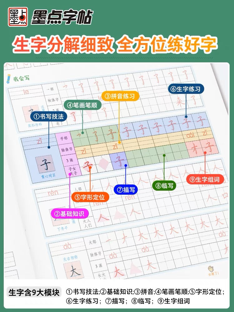 墨点字帖 小学语文同步练字帖 上下册