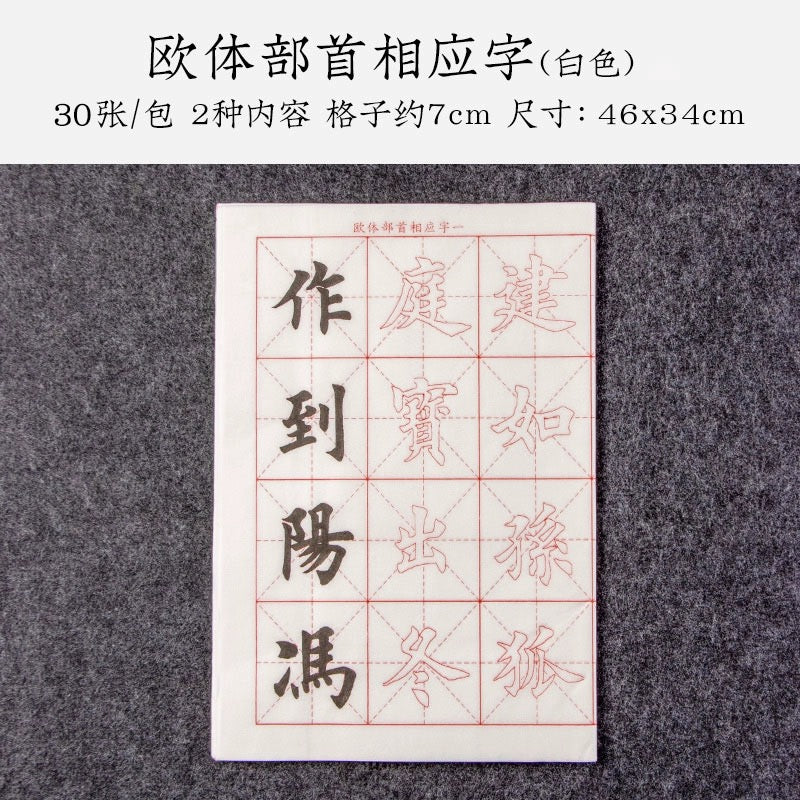 名家描红书法训练纸 30张