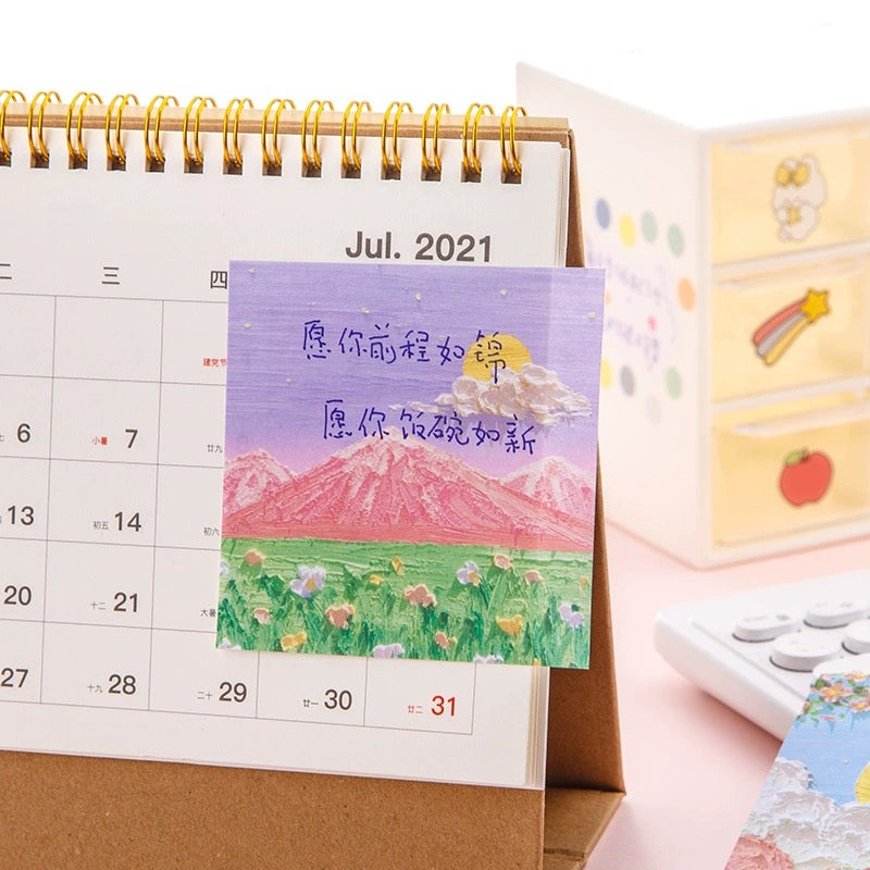 立体感油画棒风景画便签纸(80张)