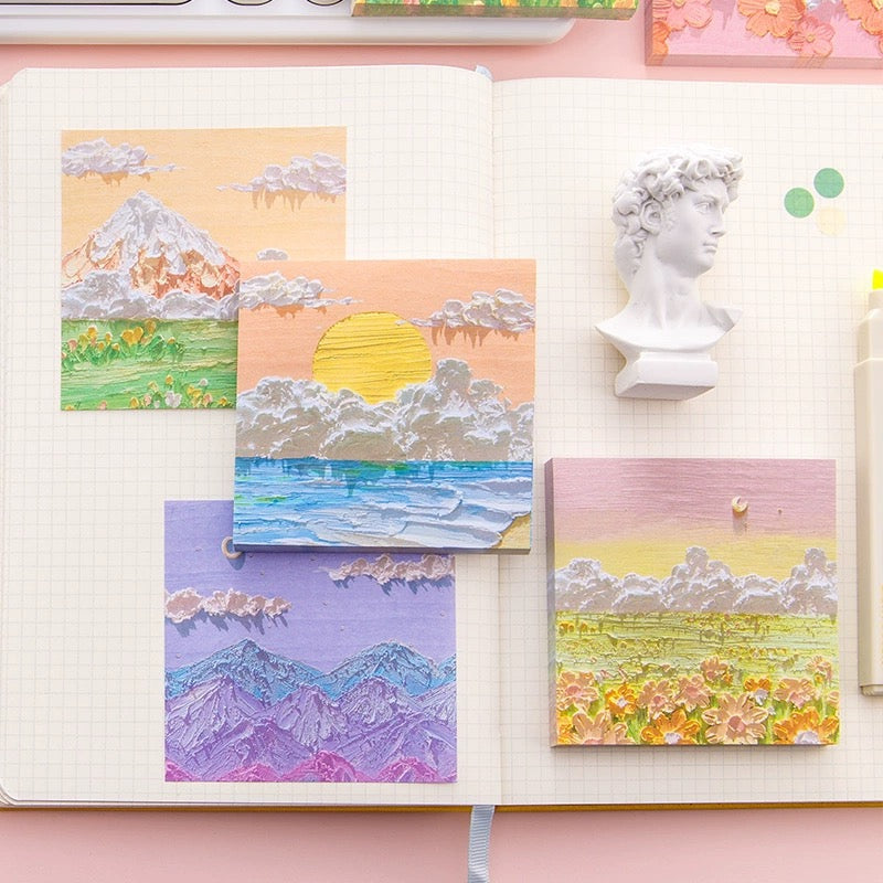 立体感油画棒风景画便签纸(80张)
