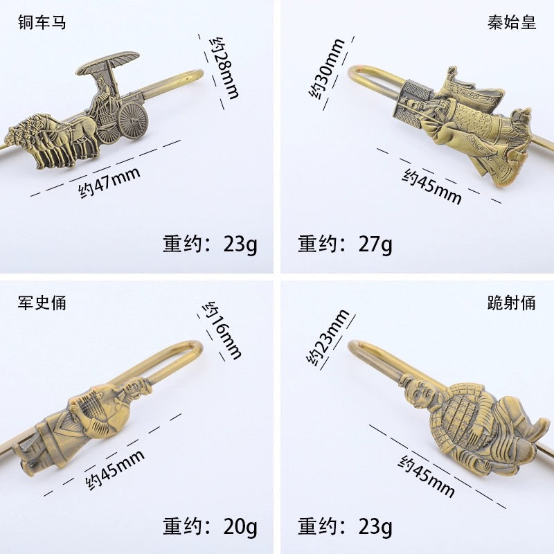 古铜兵马俑金属书签礼盒装