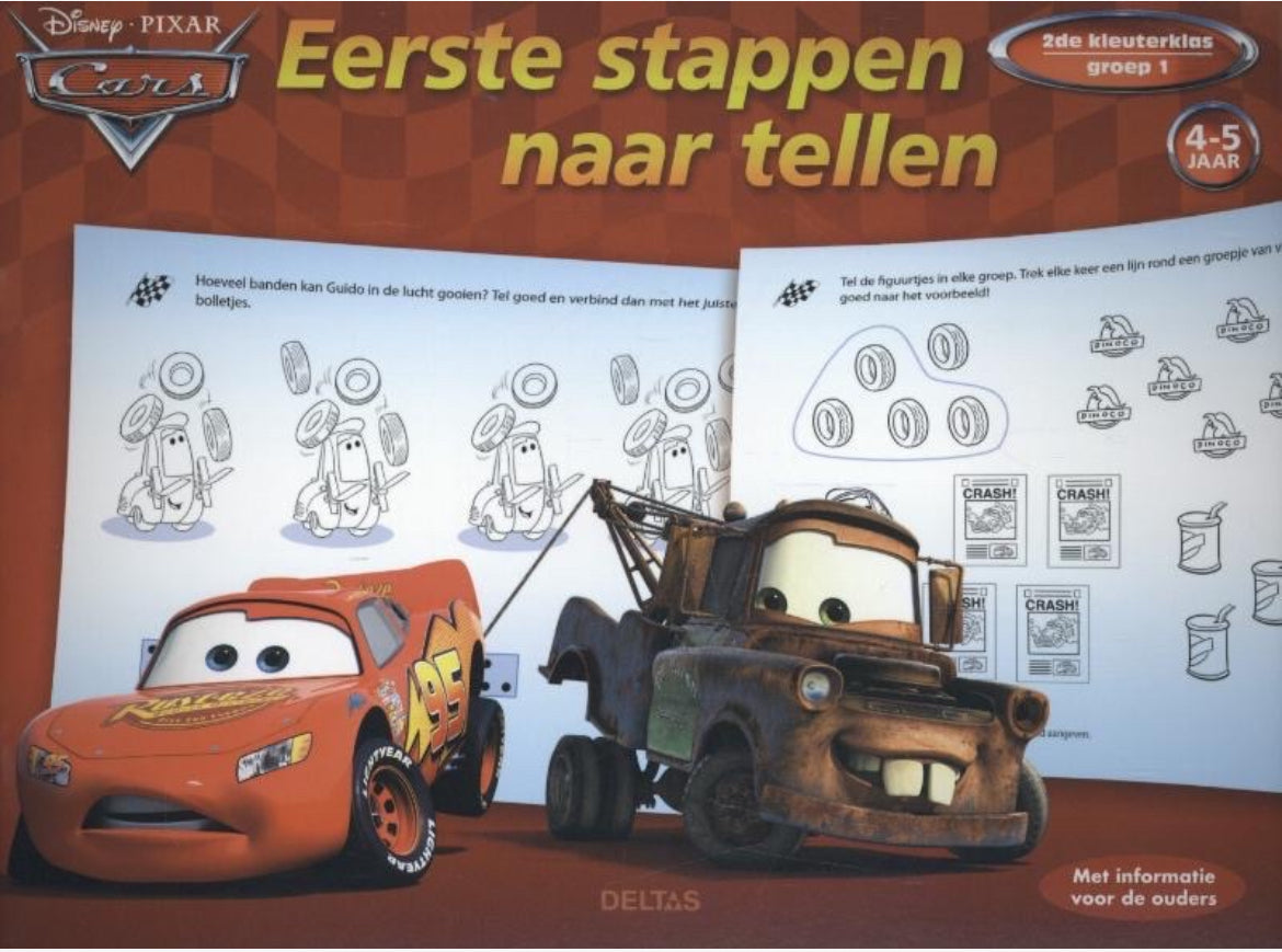 Disney Cars eerste stappen naar tellen 4-5 jaar